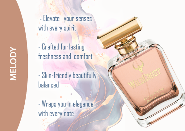 Wildcrust Melody perfume for women soft floral sweet fragrance long lasting elegant feminine scent bottle