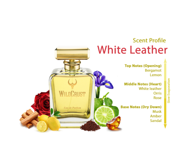 Wildcrust White Leather perfume for men smooth leather woody fragrance long lasting premium scent bottle