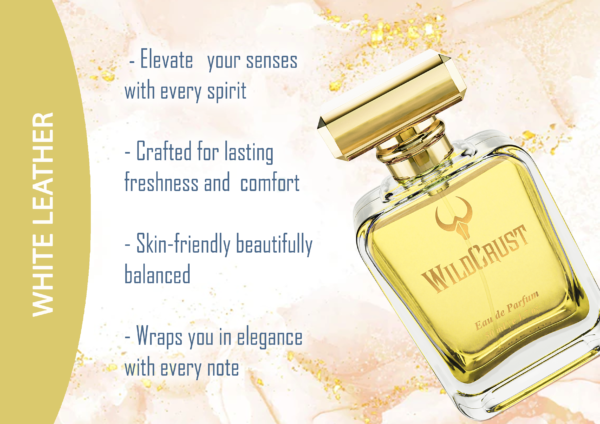 Wildcrust White Leather perfume for men smooth leather woody fragrance long lasting premium scent bottle