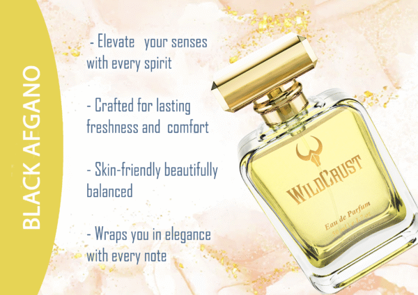 Wildcrust Black Afgano inspired perfume for men and women, long lasting Arabic oud fragrance, oriental woody scent in luxury perfume bottle
