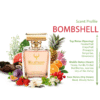 Victoria’s Secret Bombshell perfume bottle with pink hue, featuring fruity floral notes of passionfruit, peony, and musk.