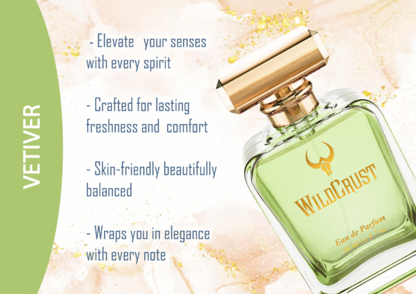 Wildcrust Creed Vetiver inspired perfume for men, fresh woody citrus fragrance, long lasting summer scent with green earthy notes