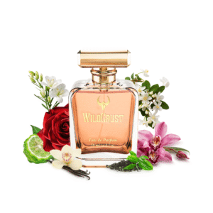 Gulistaan perfume bottle inspired by a garden of flowers, featuring notes of bergamot, jasmine, orchid, rose, and vanilla.